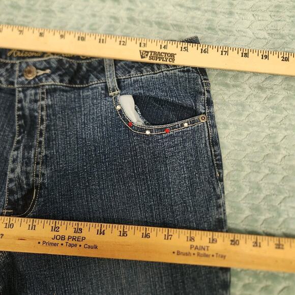 Arizona Jeans Distressed Y2K Flare Floral Embroidery READ SIZE 10/12 Girls 18.5 - Picture 7 of 12